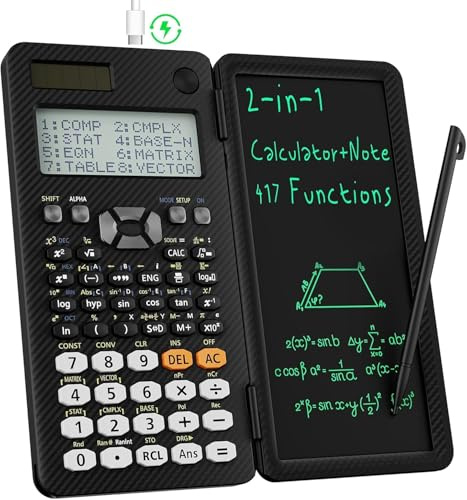 Upgraded 991ES Plus Desktop Scientific Calculator,ROATEE Scientific Calculator with Writing Tablet,Multiview 4-Line Display with Erasable LCD Writing Tablet,Solar Battery Power with Notepad for School