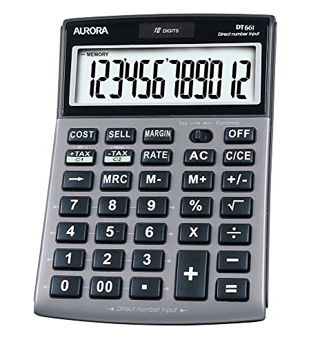 Aurora DT661 Business Calculator with Cost Sell Margin and Tax, Grey